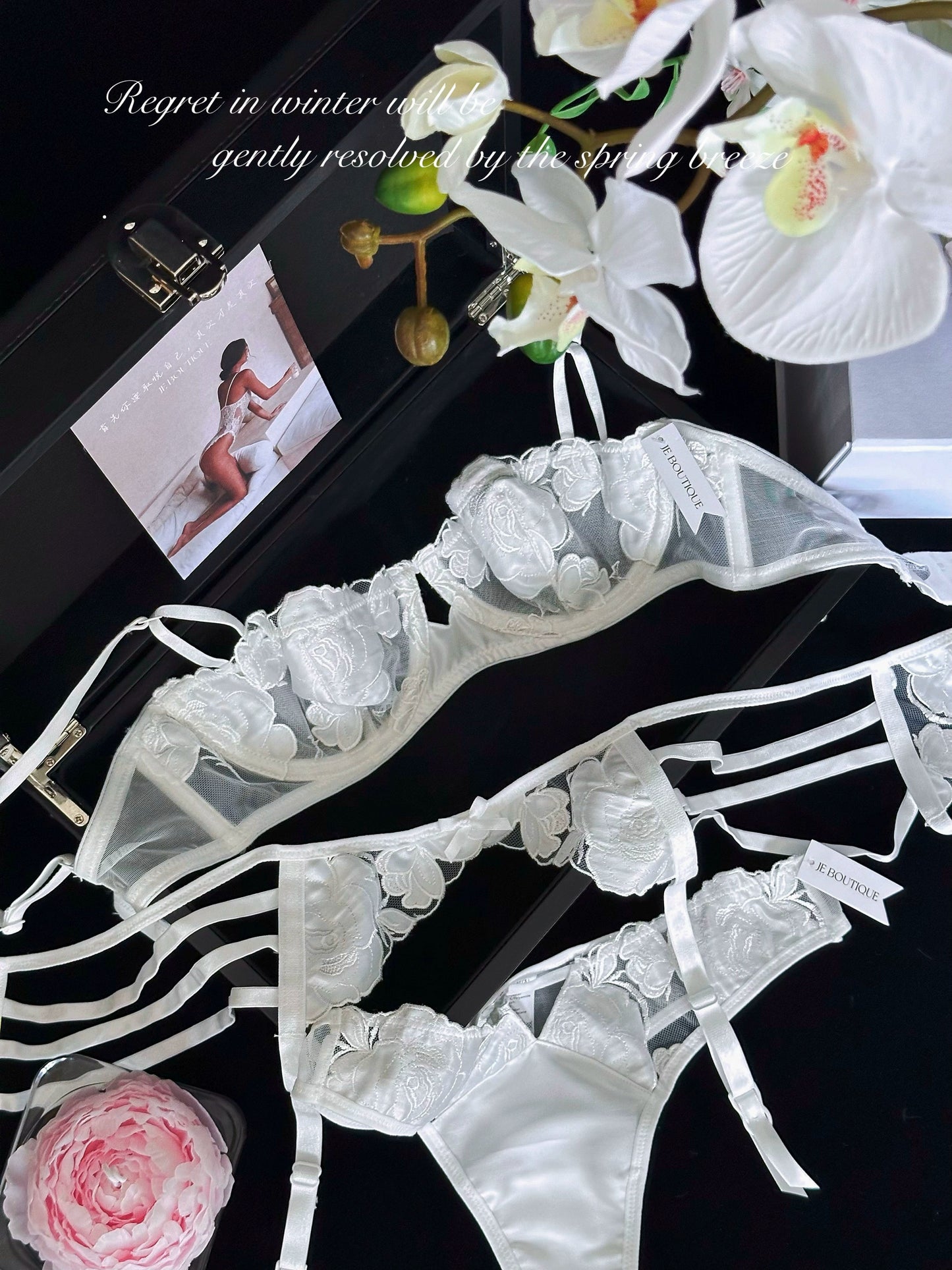 JolieElan · White Moonlight · Morning Robe Bride French Wedding Dress Embroidery Holiday Lace Sexy Underwear Set