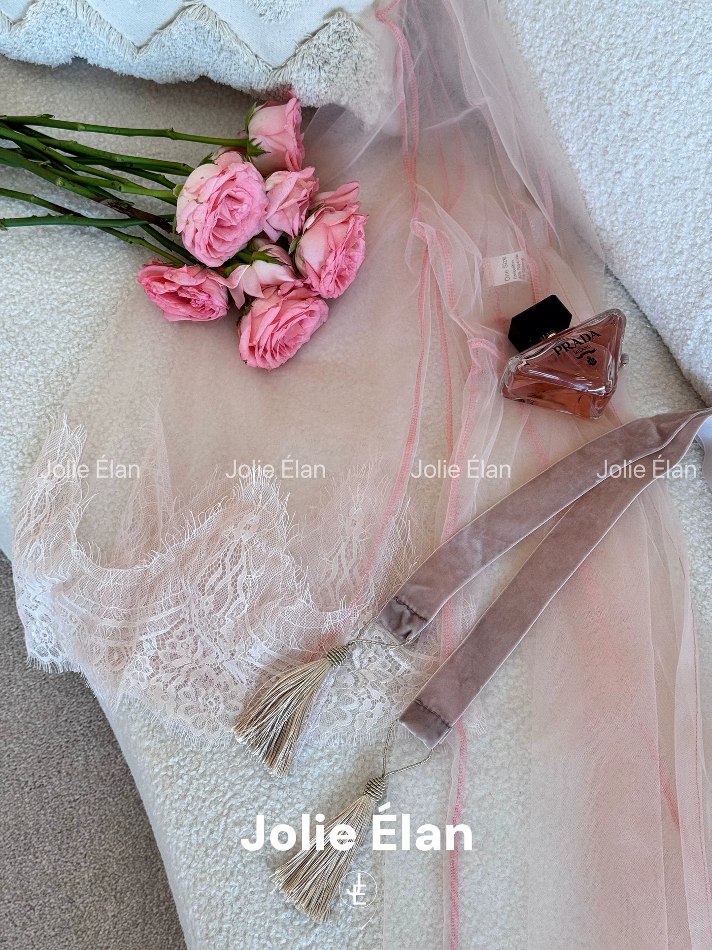 JolieElan · Hazy · Sexy perspective mesh dating robe nightgown nightgown robe underwear set