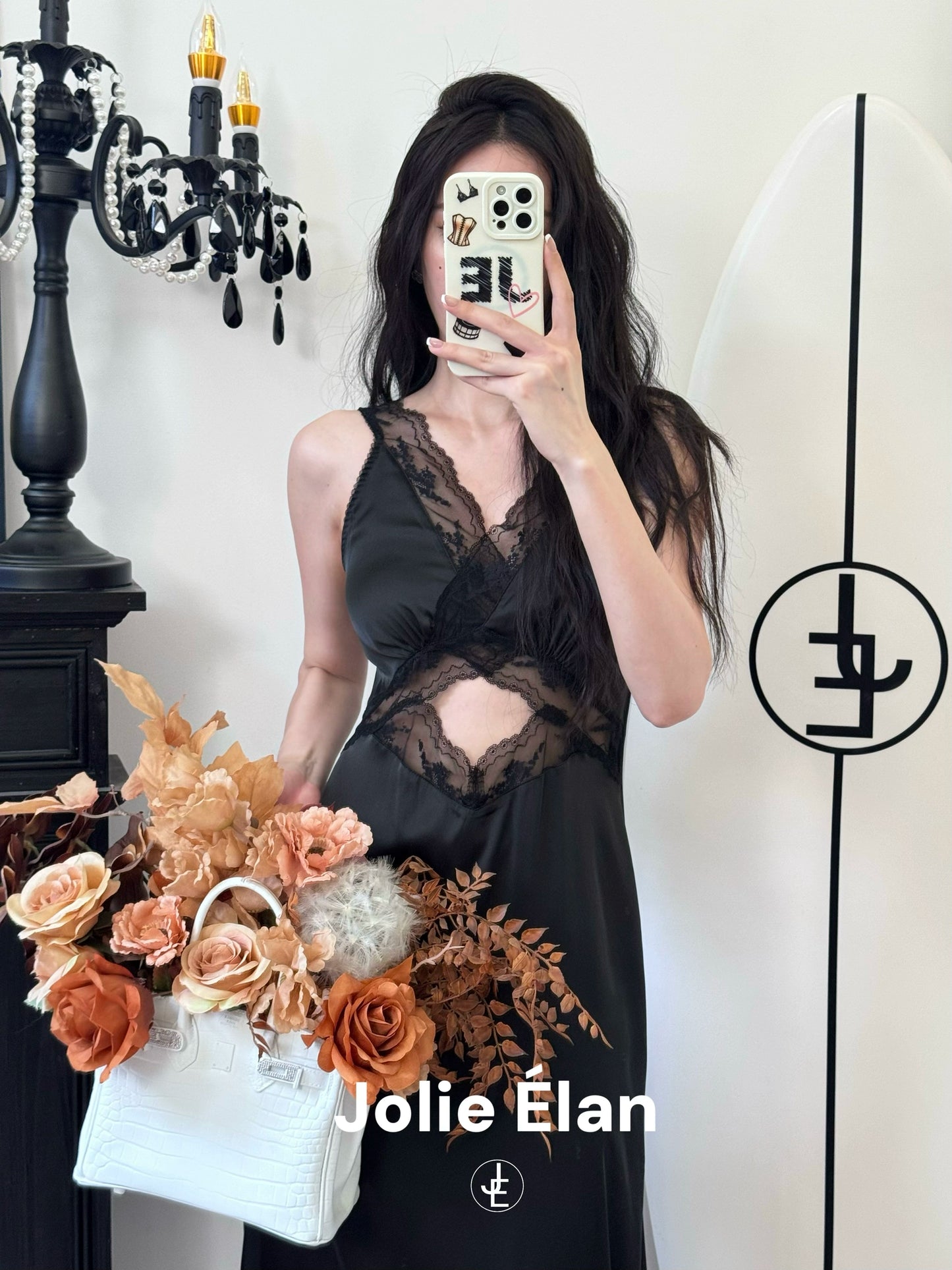 JolieElan · Paris upstart · French lace suspender sexy vacation nightdress old money long dress pajamas