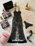 JolieElan · secretly fascinated · sexy royal sister light luxury lace perspective strap fishtail nightdress underwear cover