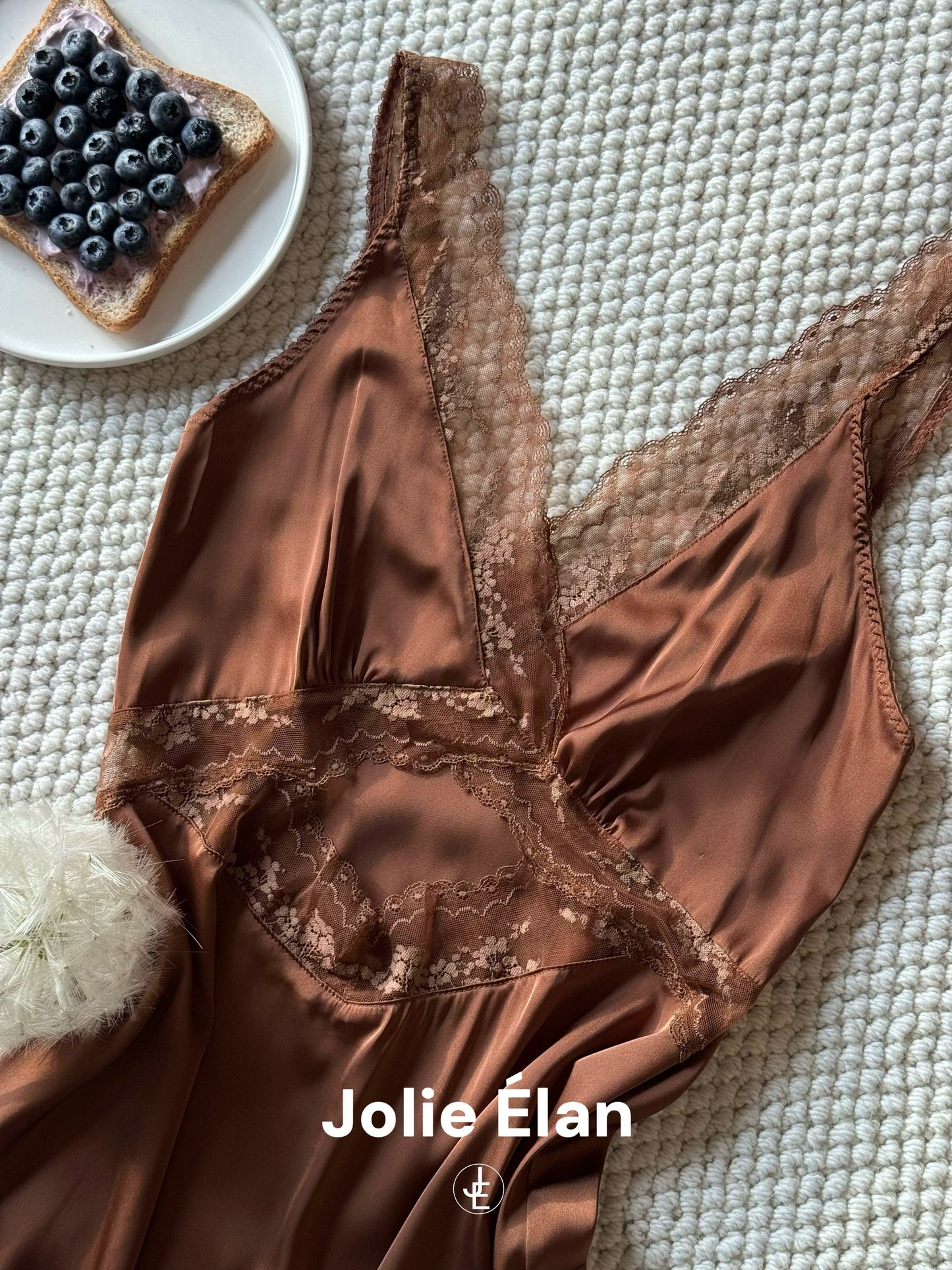 JolieElan · Paris upstart · French lace suspender sexy vacation nightdress old money long dress pajamas