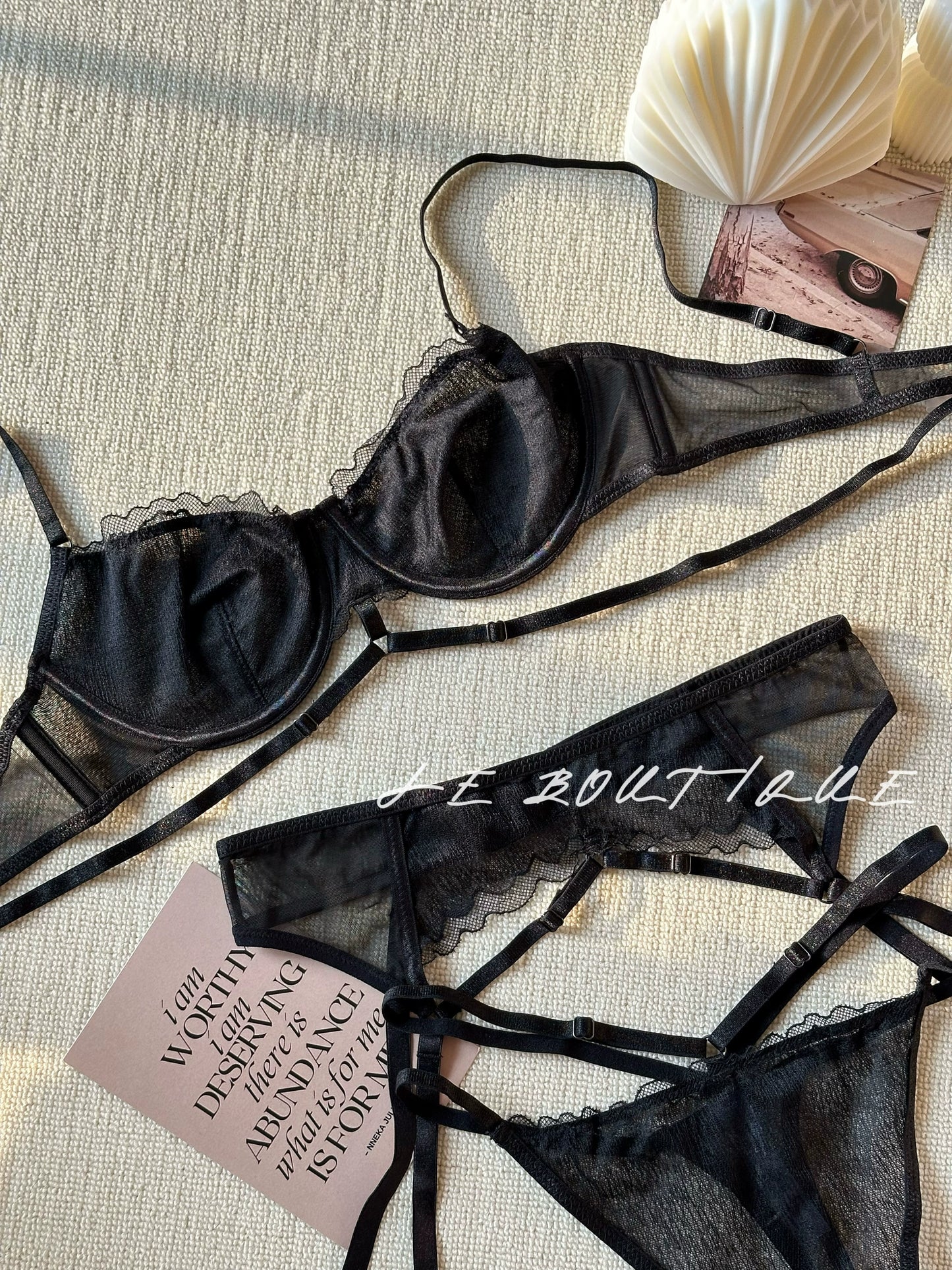 JolieElan · Mob Wife Gangster Housewife · Premium French Lace Mesh Sexy Lingerie Set