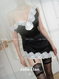 JolieElan · Siren Doctrine · Penne French Royal Sister Sexy Contrast Lace Deep V Premium Underwear Cover
