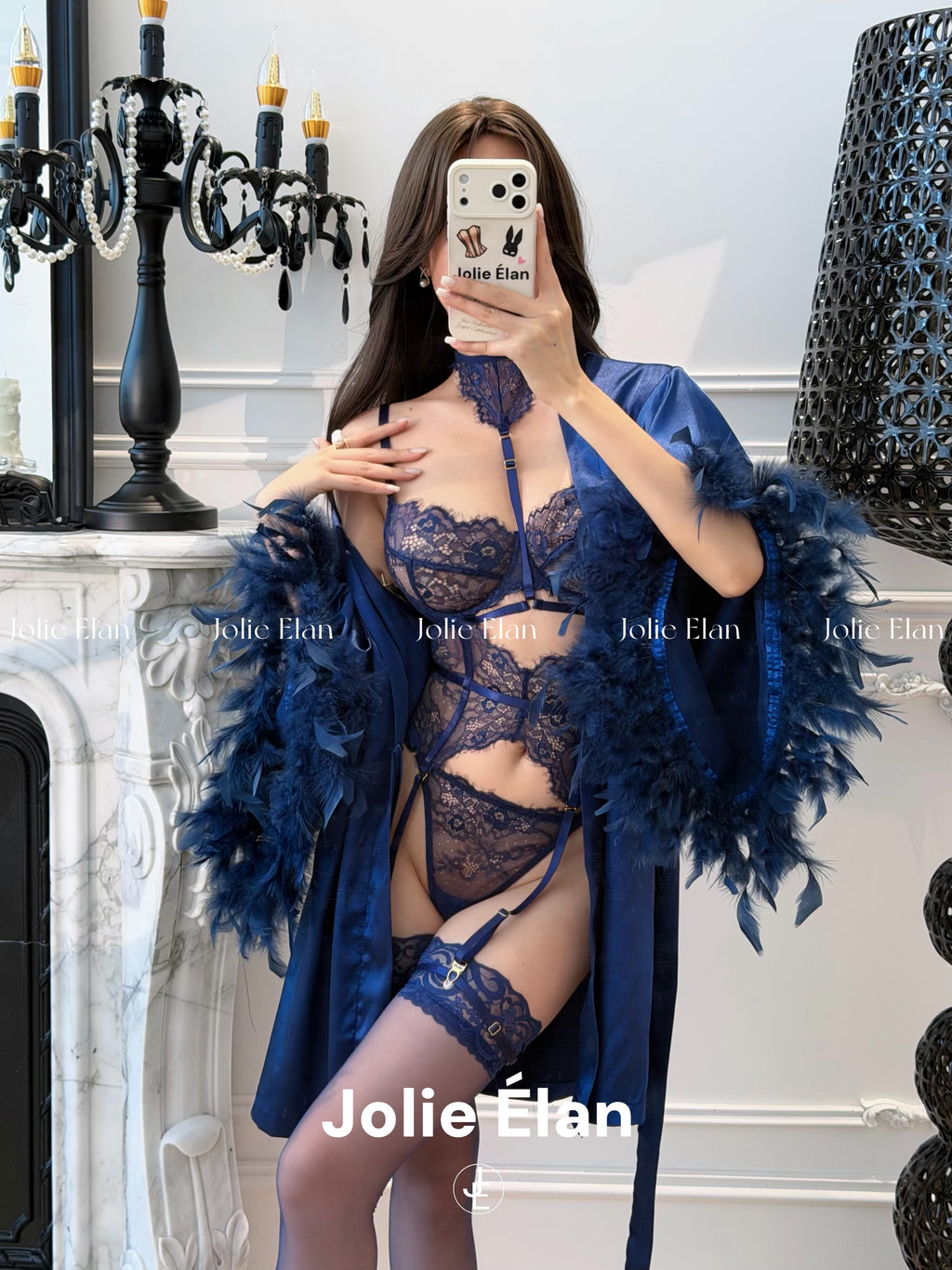 JolieElan · Deep Sea Dream · Sexy Royal Sister Lace Strap Perspective Gathering French Slim Cup Bra
