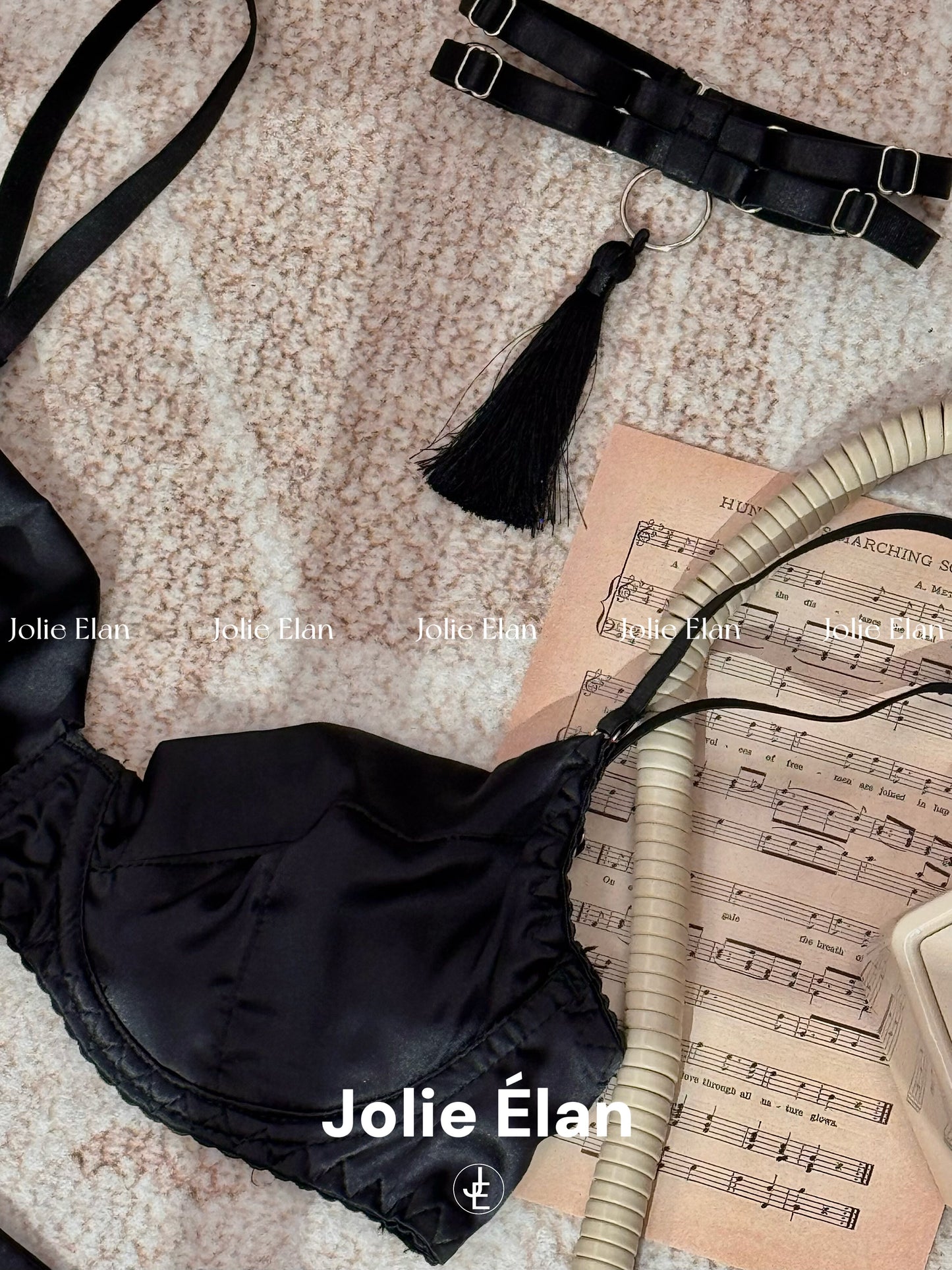 JolieElan · Sopranos daughter · Sexy mesh French tassel hip wrap perspective gathering underwear set