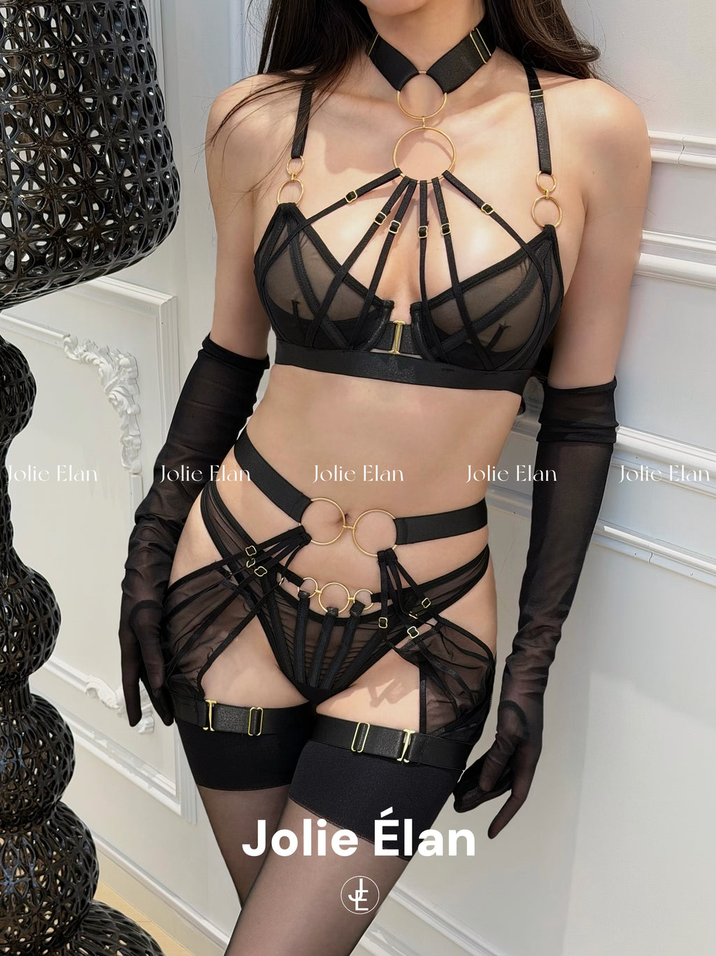 JolieElan · Beautiful Toxin · Sexy Royal Sister Spice Girl Seduction Hollow Perspective Bundle Underwear Set