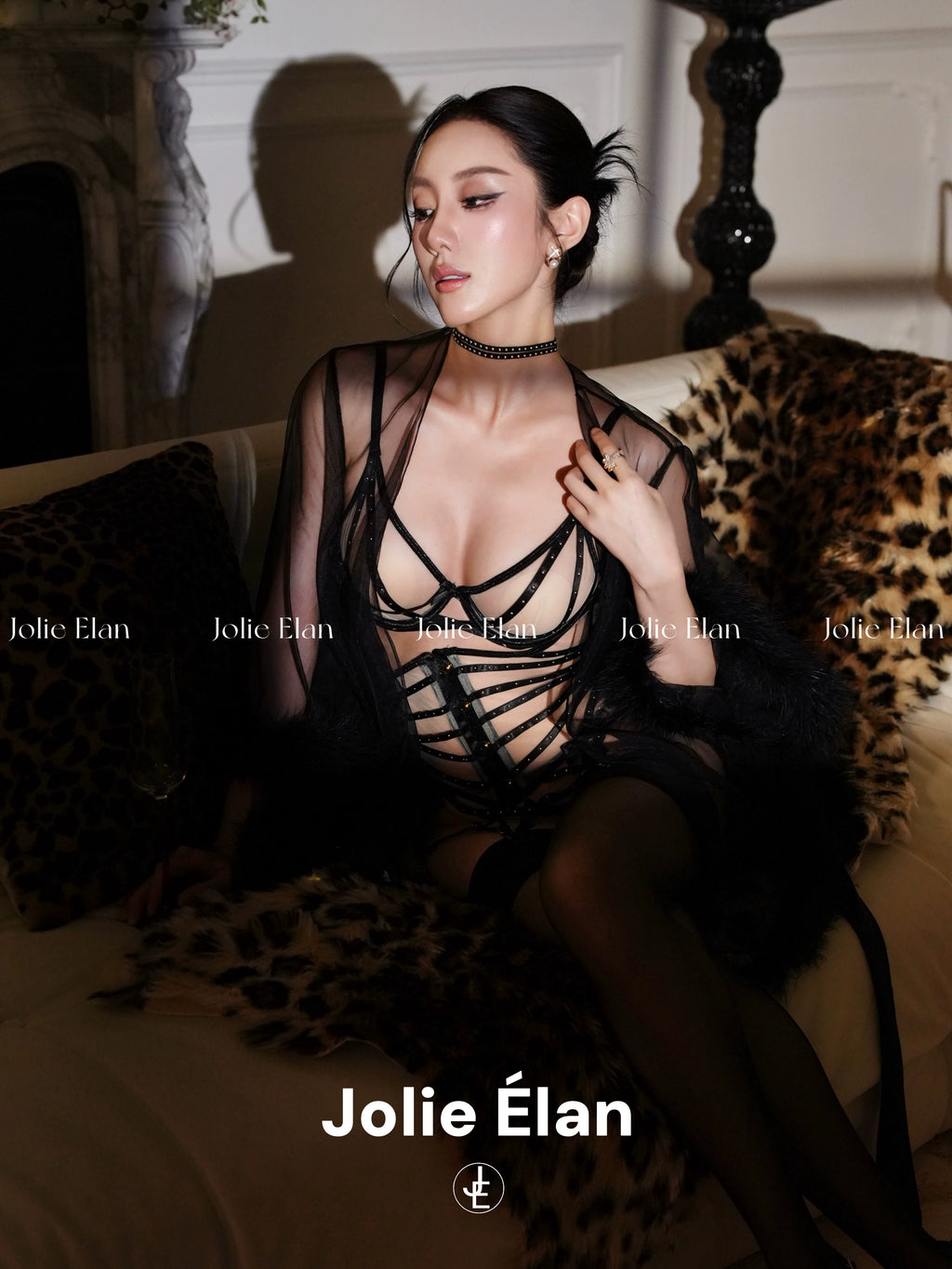 JolieElan · Beautiful Thug · AP Sexy Royal Sister Rivet Waist Perspective Mesh Premium Underwear Set