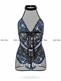 JolieElan · Cool Beauty · Royal Sister Sexy Spice Girl Blue Neck Lace Perspective Premium Underwear Cover