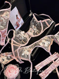 JolieElan · Beloved Garden · French Holiday Pure Desire Embroidered Mesh Sexy Underwear Set