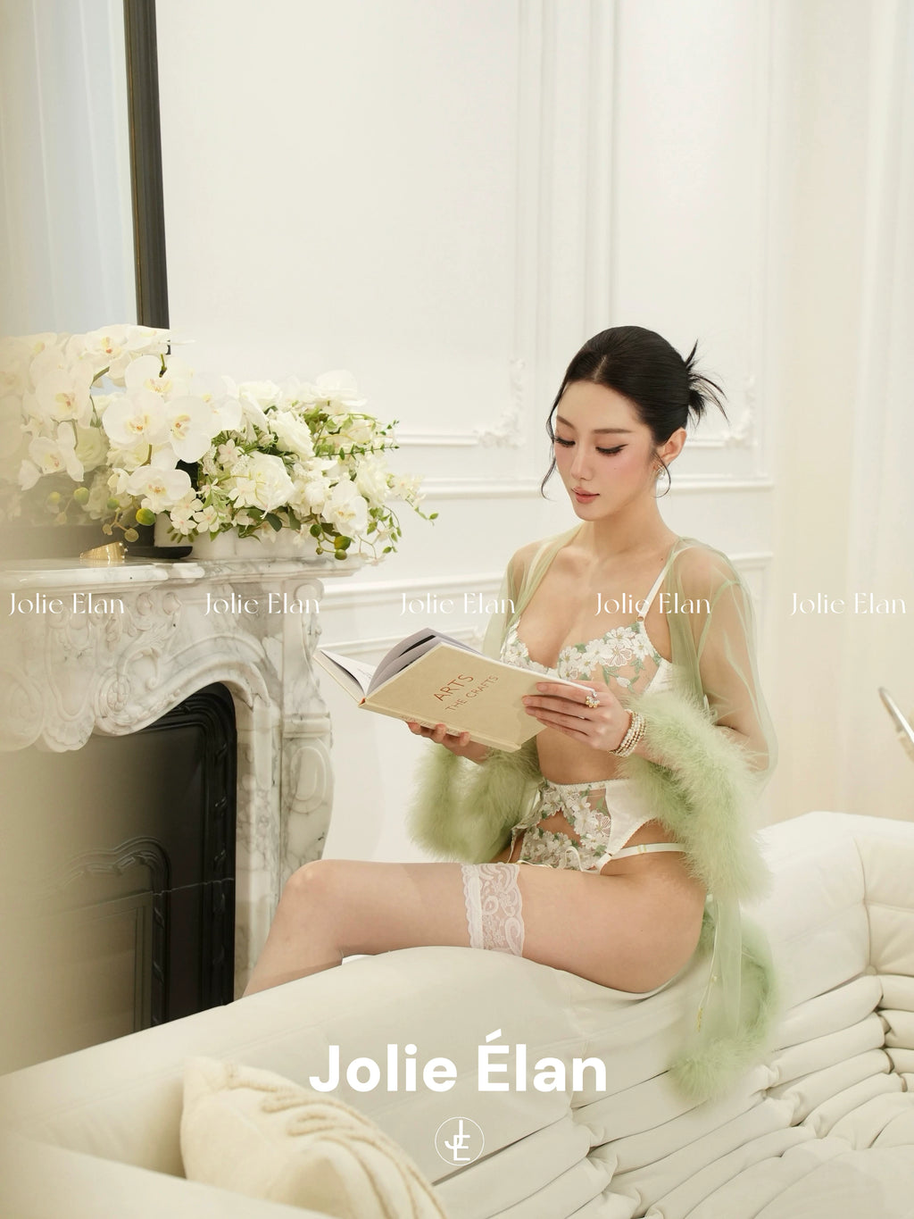 JolieElan · Budding · French Sexy Heavy Industry Lace Embroidery Pure Desire Premium Underwear Set