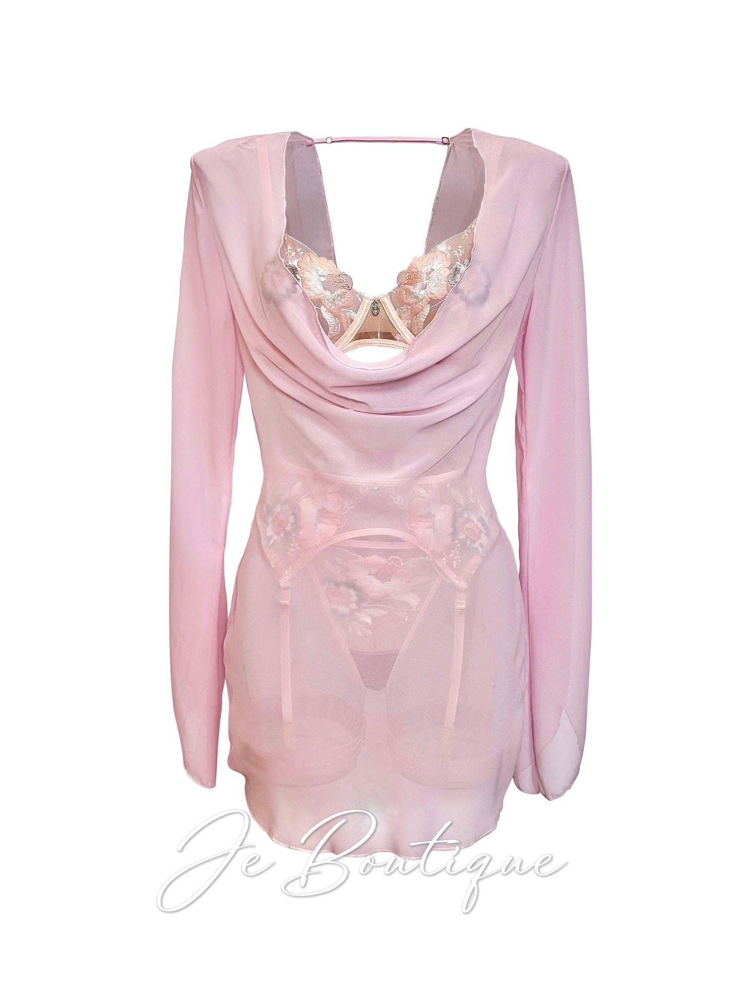 JolieElan · Beloved Garden · French Holiday Pure Desire Embroidered Mesh Sexy Underwear Set