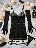JolieElan · Fifty Shades of Grey · Sexy Royal Sister PU Leather Mesh Perspective Shaping One-piece Underwear Set