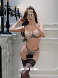 JolieElan · Peerless Beauty · Sexy Tassel Rhinestone Chain Hollow Gathering Explosive QQ Underwear Set
