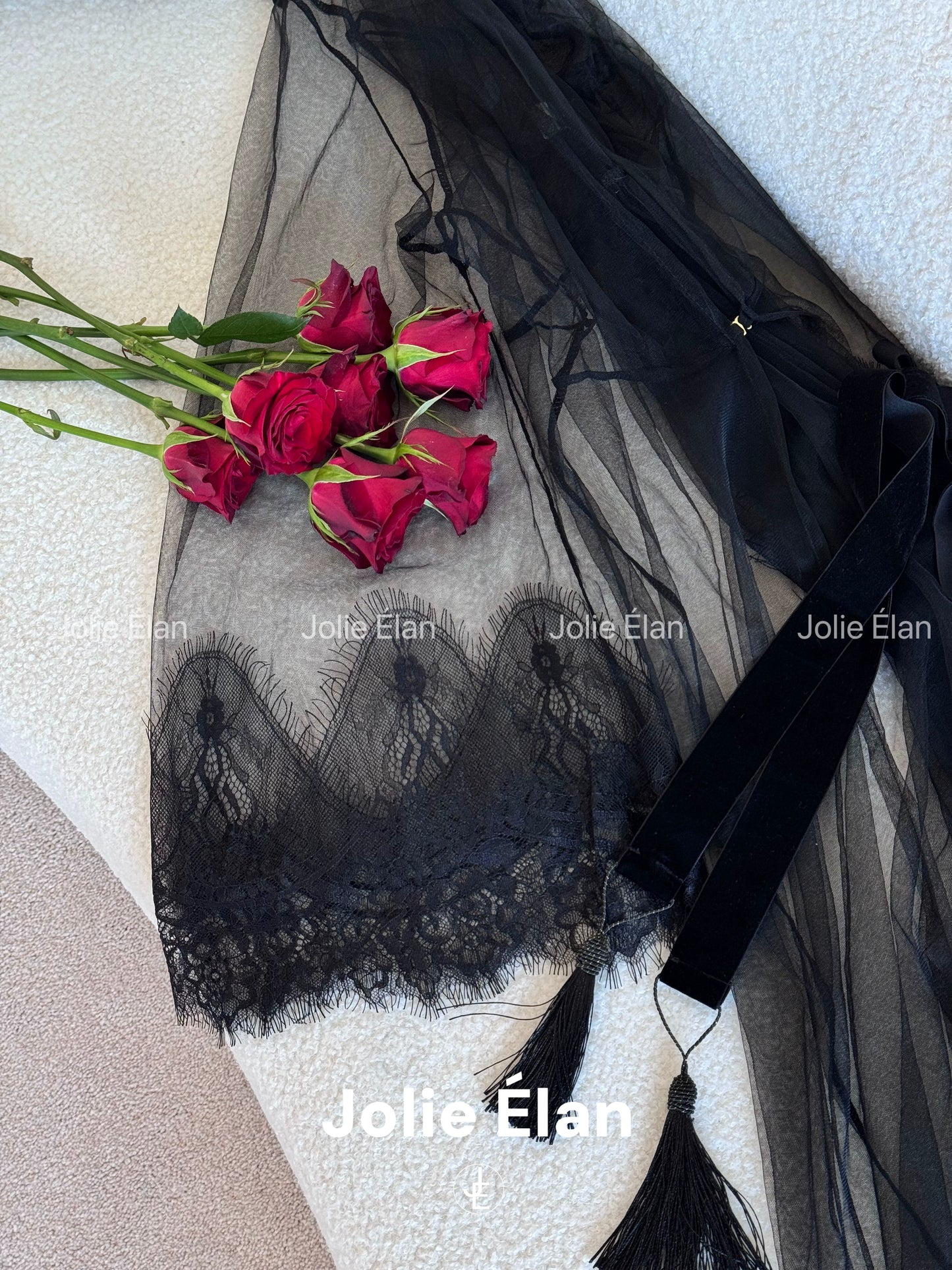 JolieElan · Hazy · Sexy perspective mesh dating robe nightgown nightgown robe underwear set