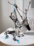 JolieElan · Throbbing · French Lace Embroidered Mesh Sexy Pure Lust Underwear Set