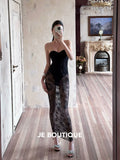 JolieElan · Core of Desire · Kardashian Lace Perspective Sexy Fishbone Strap One-piece Lingerie Set
