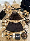 JolieElan Mousse Baby Sexy Lace Hollow Royal Sister Dating Sentiment Strap Underwear Set