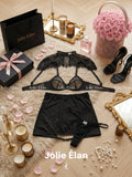 JolieElan Monica Vintage Sexy Royal Sister Lace Perspective Skirt Dating Premium Lingerie Set