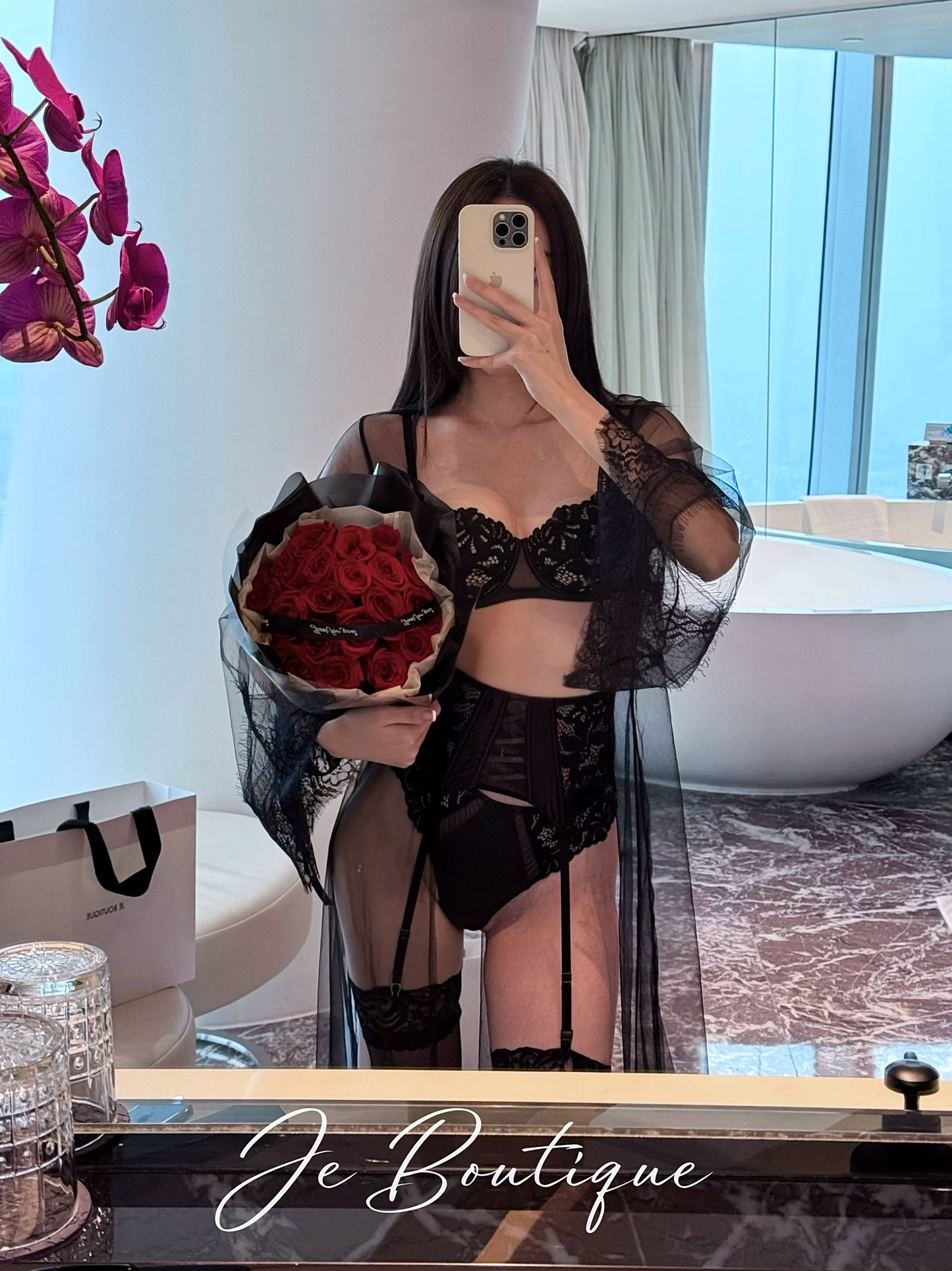JolieElan · Princess Brumaire · Pure Desire French Elegant Lace Mesh Sexy Underwear Set