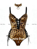 JolieElan · Wild Factor · Sexy Royal Sister Spice Girl Leopard Print Strap Premium One-piece Lingerie Set