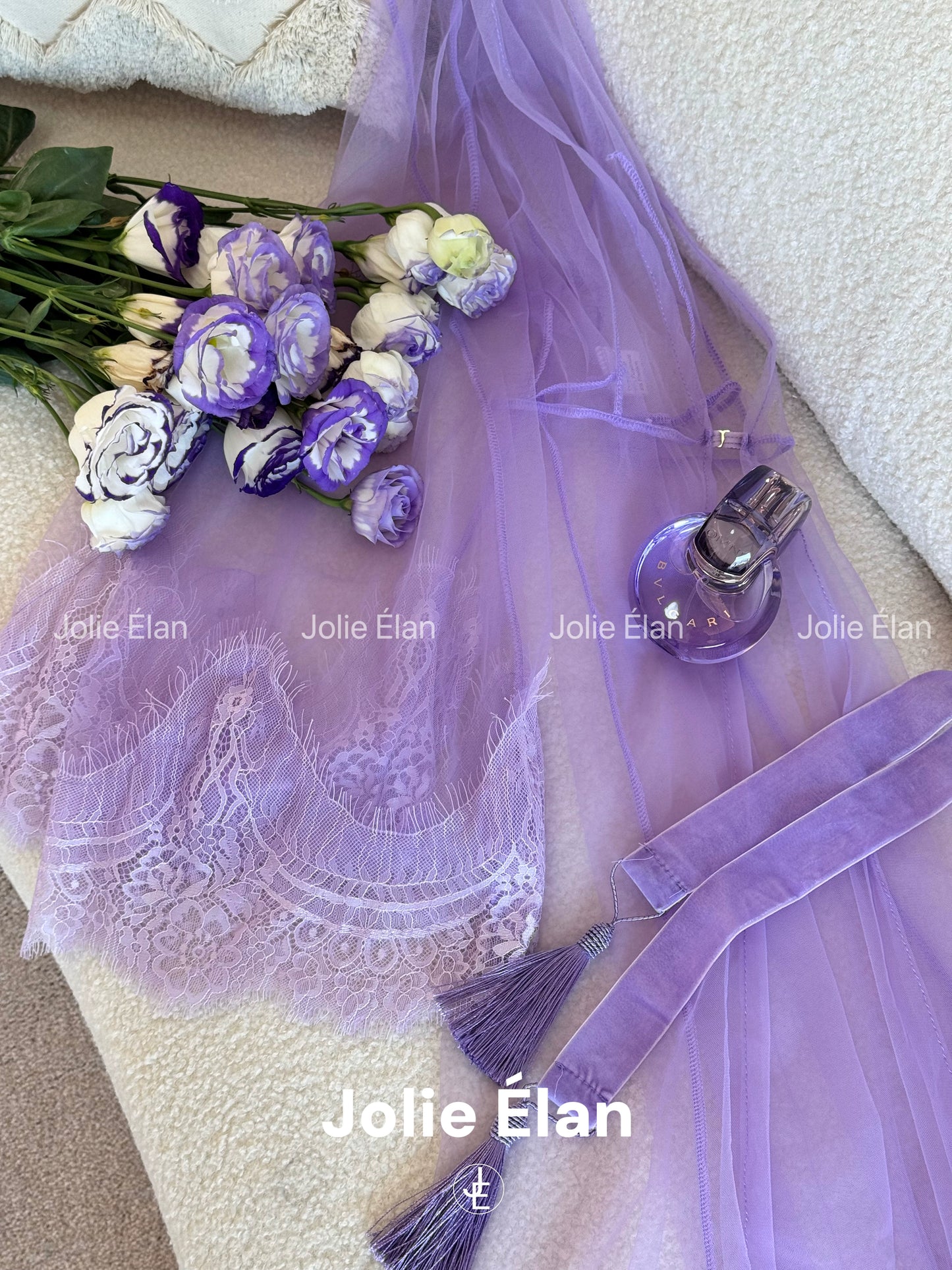 JolieElan · Hazy · Sexy perspective mesh dating robe nightgown nightgown robe underwear set