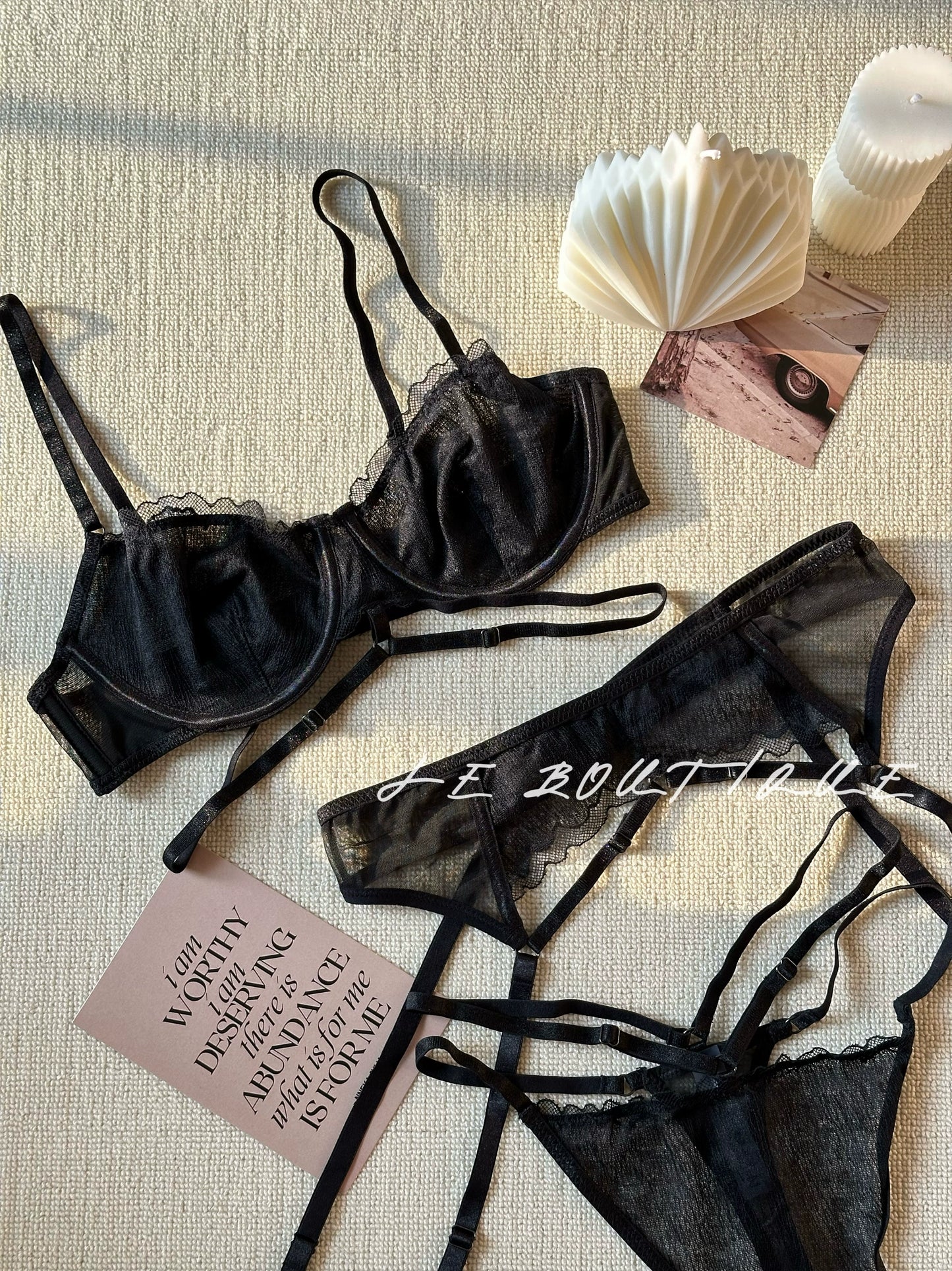 JolieElan · Mob Wife Gangster Housewife · Premium French Lace Mesh Sexy Lingerie Set