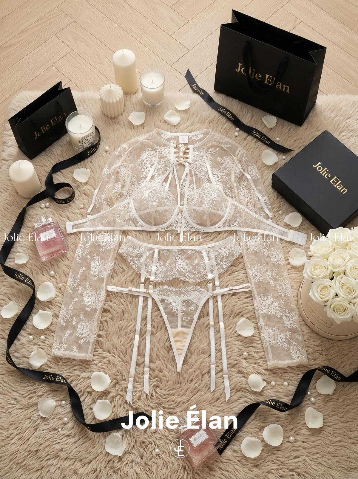 JolieElan · Romance on the Run · French Sexy Lace Heavy Industry Embroidery Perspective Premium Perspective Underwear Cover