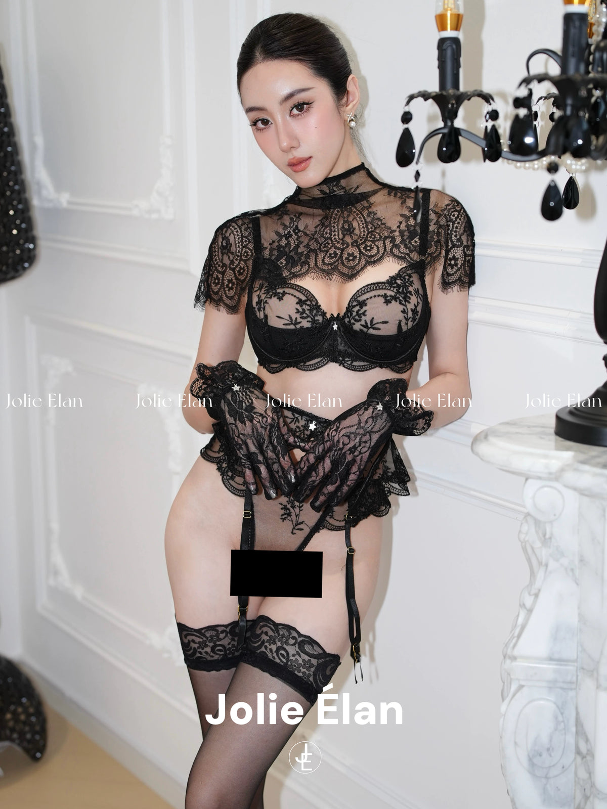 JolieElan · Fatal attraction · Sexy and cold royal sister lace perspective gathers high-end underwear set