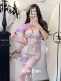 JolieElan · Gentle trap · French lace embroidered strap perspective sexy qqny underwear set