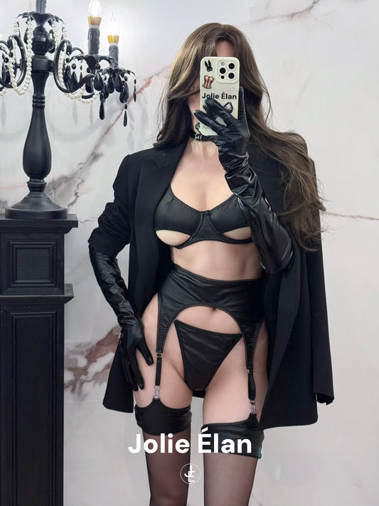 JolieElan · Catwoman · Sexy Hollow Leather Versatile Wild Royal Sister Temptation Gathering Underwear Suit