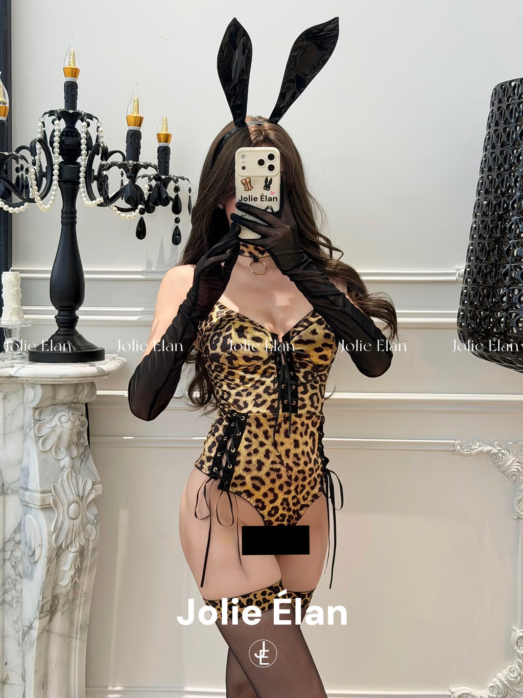 JolieElan · Wild Factor · Sexy Royal Sister Spice Girl Leopard Print Strap Premium One-piece Lingerie Set