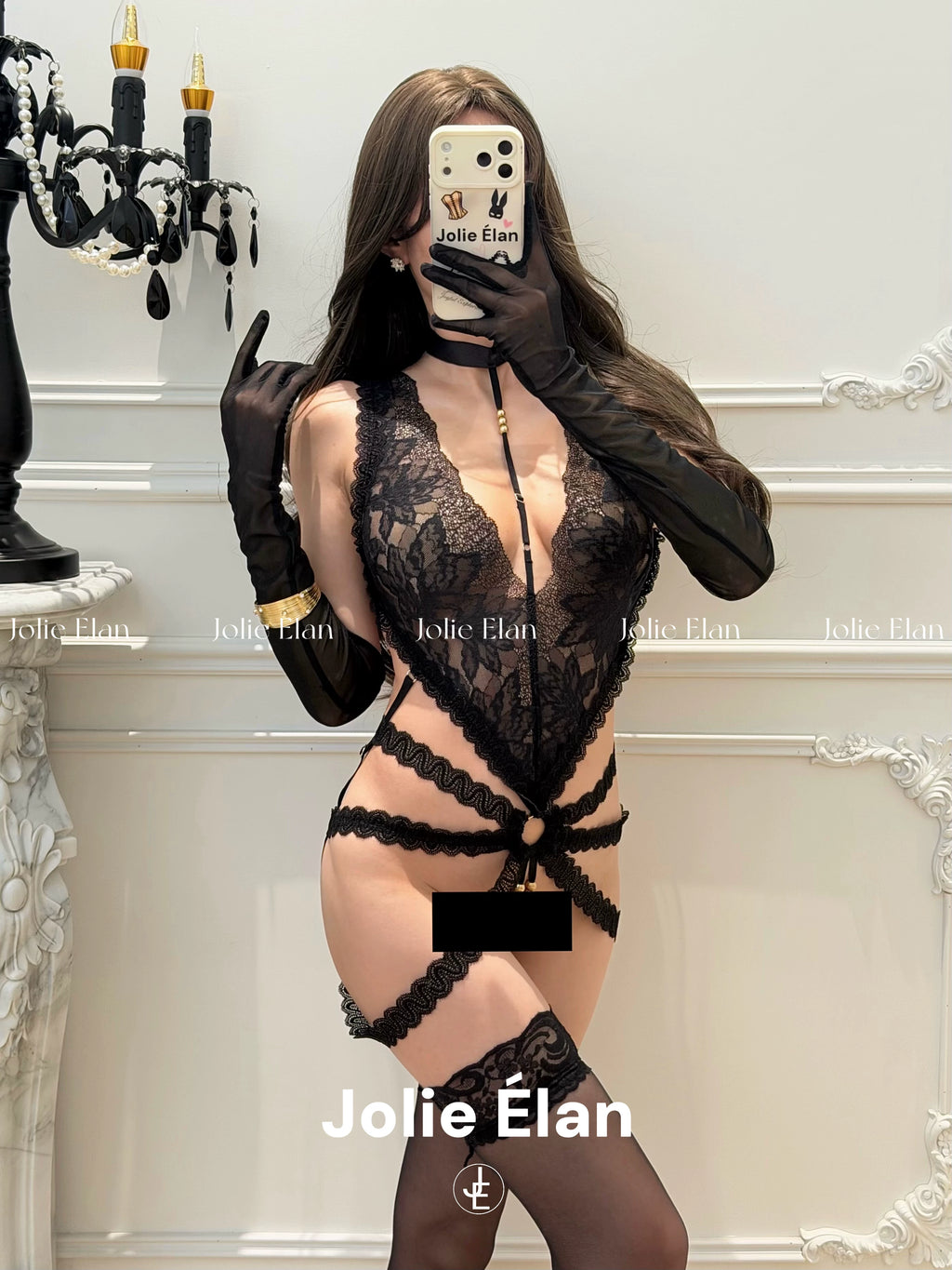 JolieElan · Exclusive Preference · Sexy Lace Royal Sister Spice Girl Neck Deep V Premium No-Take-Off Romper
