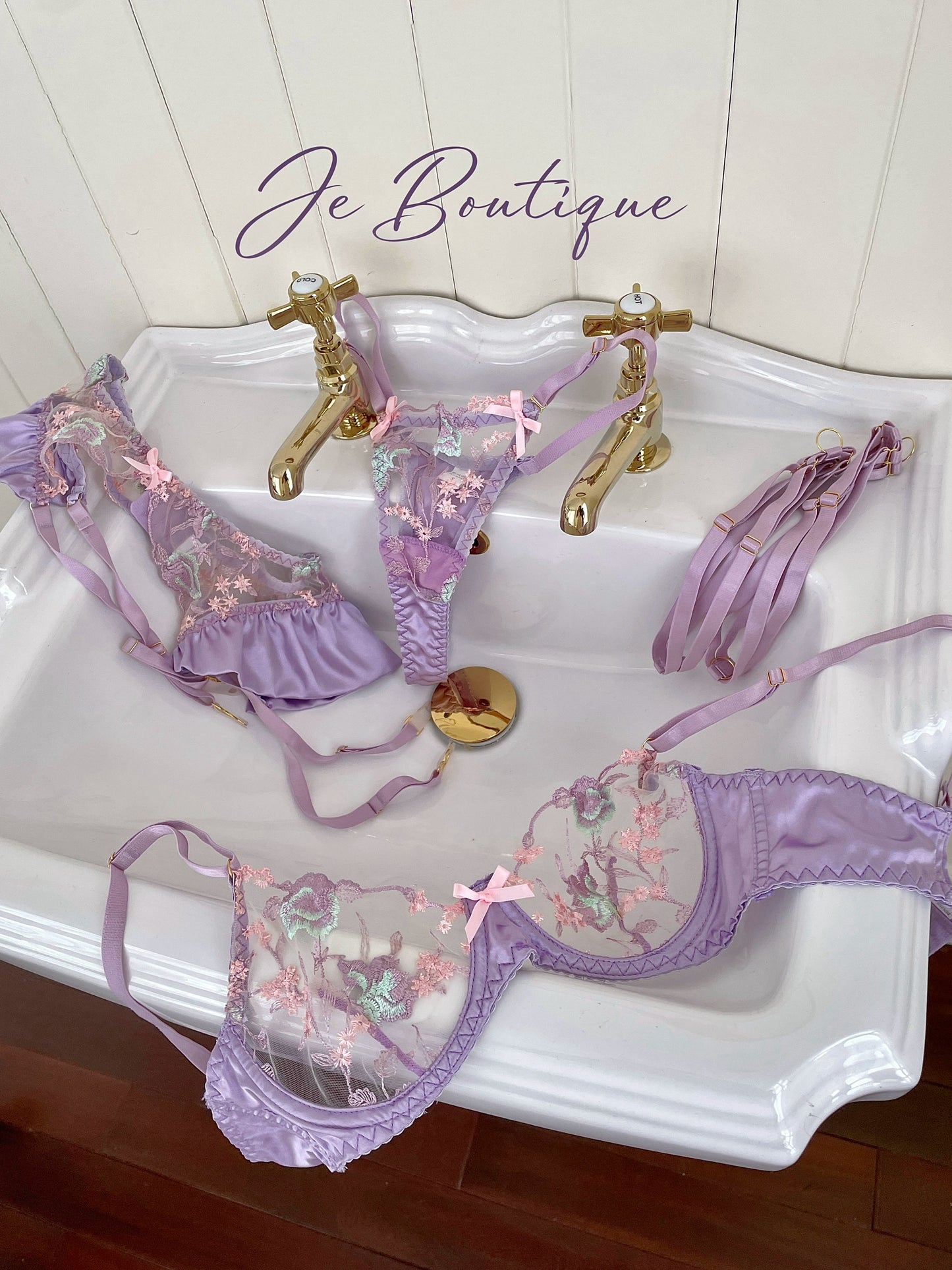 JolieElan · President's Little Wife · Premium French ins lace embroidered ultra-thin pure desire underwear set
