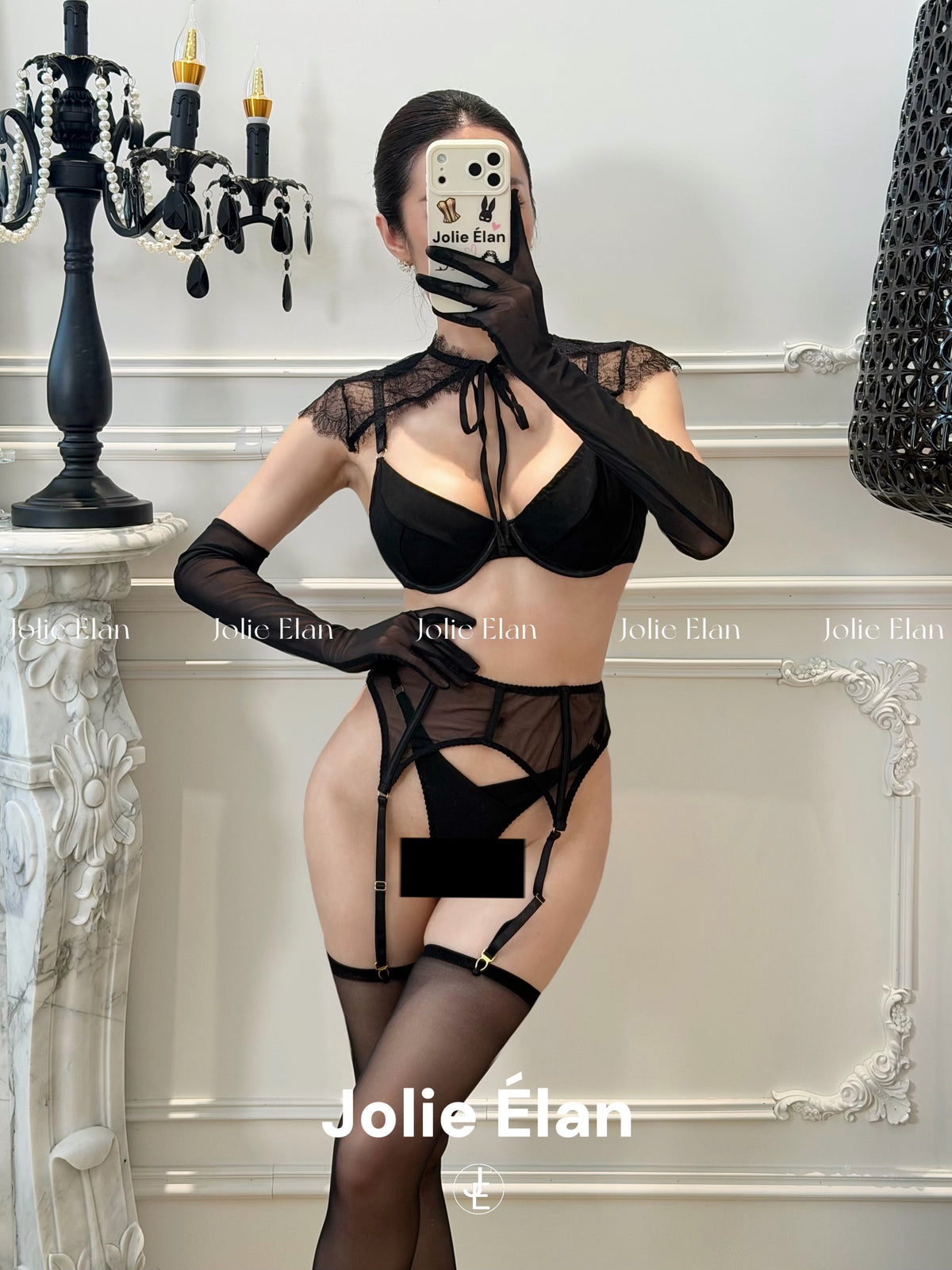 JolieElan · Sex and the City · French Royal Sister Sexy Lace Strap Dating Premium Lingerie Set