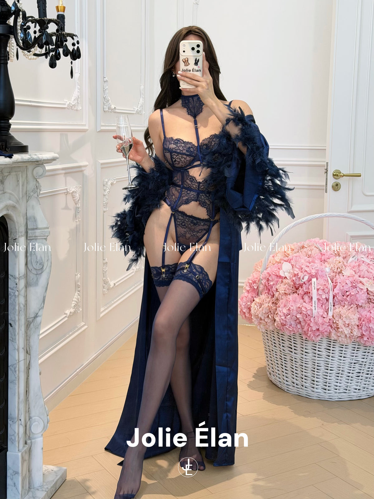 JolieElan · Deep Sea Dream · Sexy Royal Sister Lace Strap Perspective Gathering French Slim Cup Bra