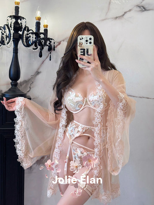 JolieElan · Morning Monroe · Embroidered mesh perspective sexy French pure desire nightgown underwear set