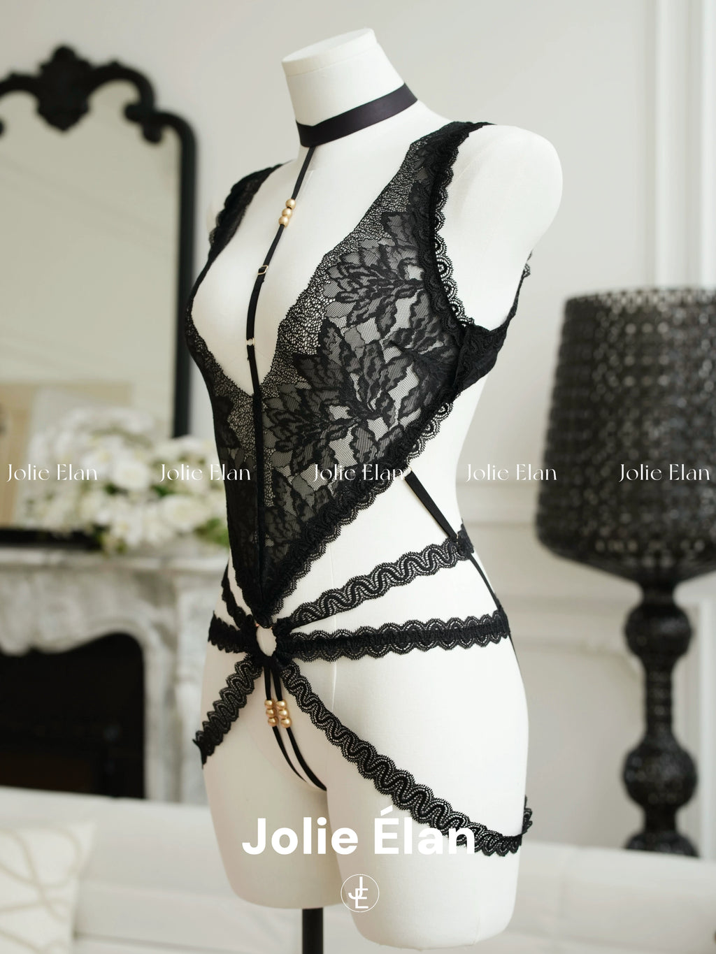JolieElan · Exclusive Preference · Sexy Lace Royal Sister Spice Girl Neck Deep V Premium No-Take-Off Romper