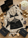 JolieElan · About to come out · Sexy imperial sister lace neck see-through temptation hip-wrapped underwear set