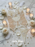 JolieElan · Moonlight Jasmine · French Sexy Flower Embroidery Mesh Perspective Shapewear Underwear Set