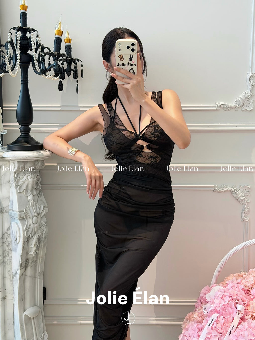 JolieElan · Dingyu · Sexy Royal Sister Spice Girl Neck Lace Perspective Premium Holiday Beautiful Underwear Skirt