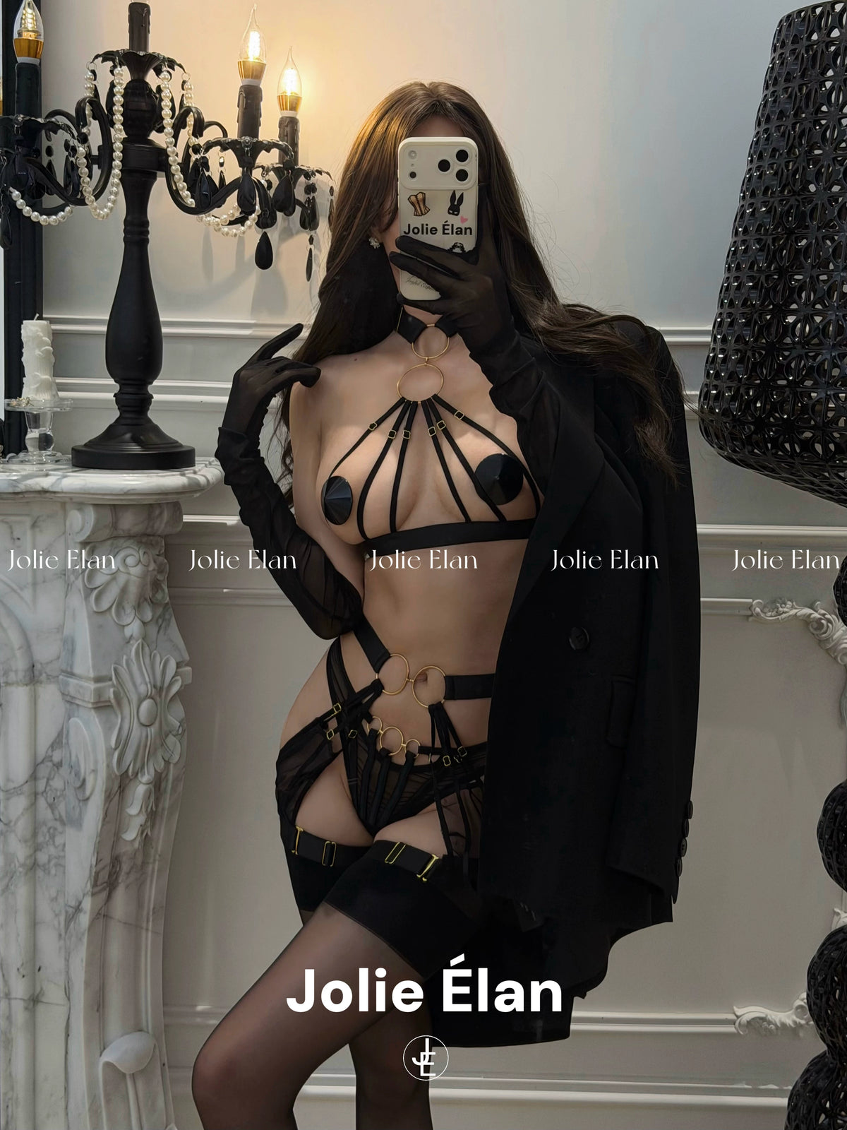 JolieElan · Beautiful Toxin · Sexy Royal Sister Spice Girl Seduction Hollow Perspective Bundle Underwear Set