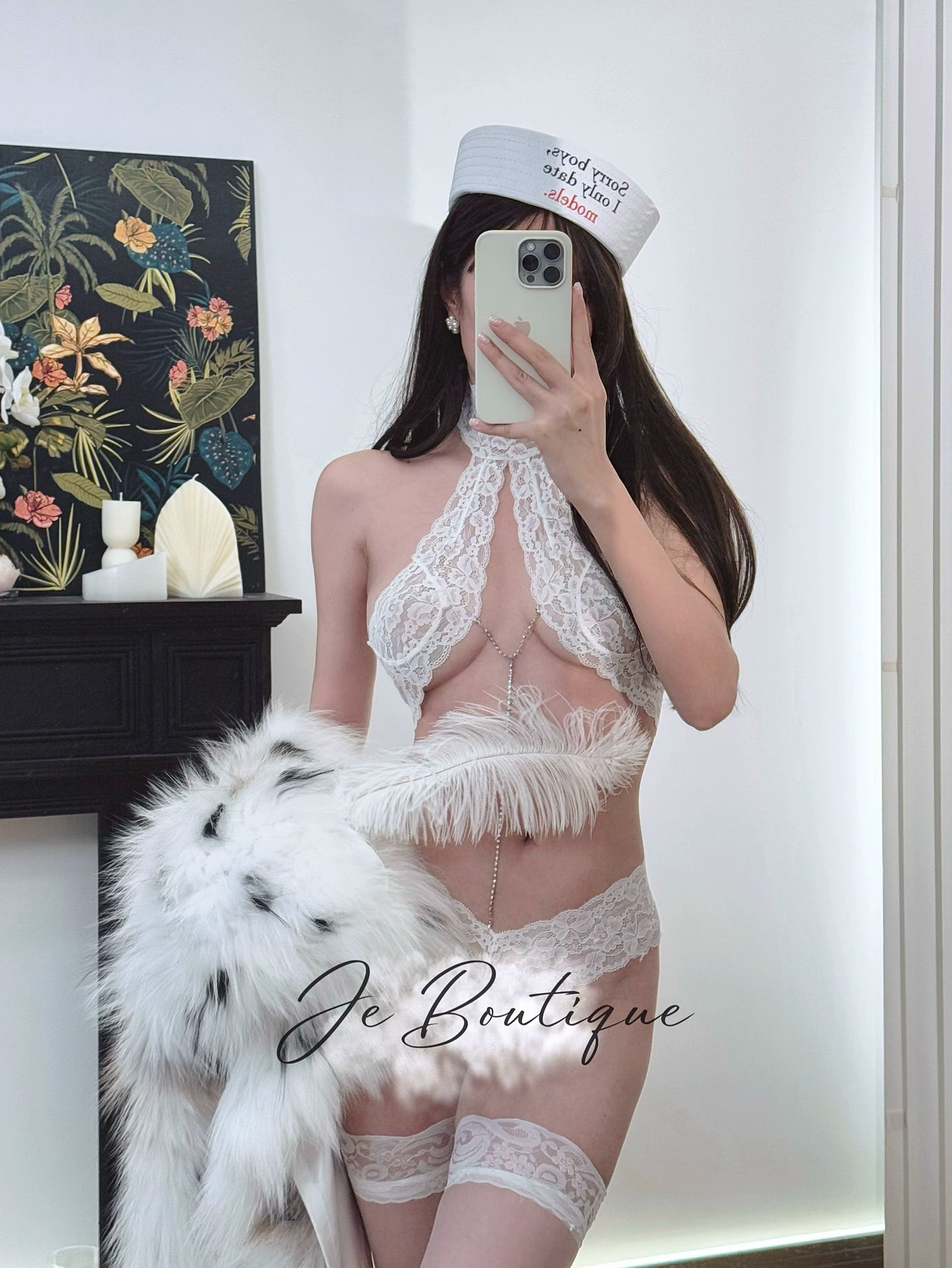 JolieElan · Swoon · Pure Feng Shui Diamond Lace Small Breasts Big Sexy Lingerie Set