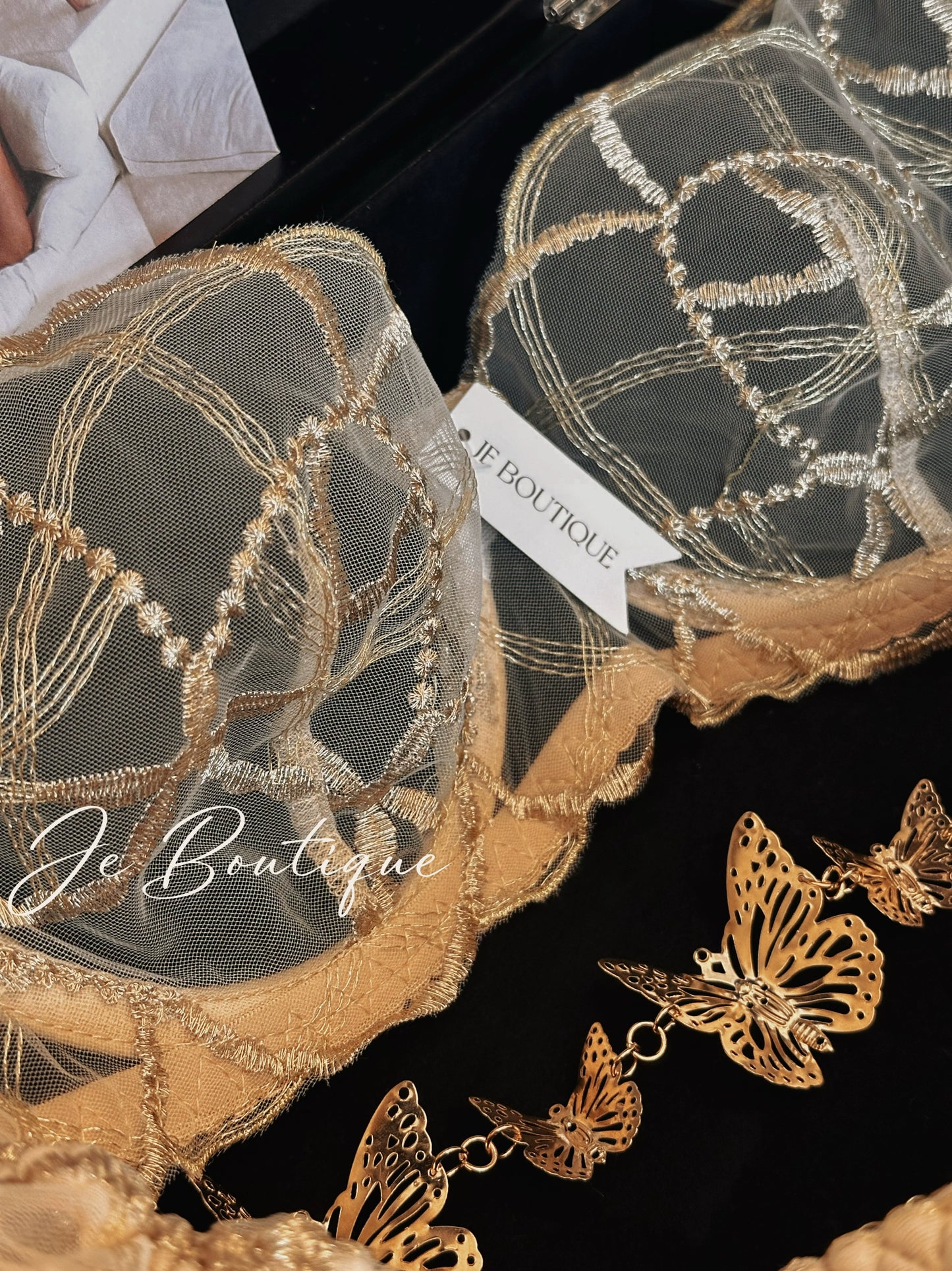 JolieElan · Greek Muse · ins Luxury Lace Ultra-thin Sexy Perspective Pure Desire Underwear Set