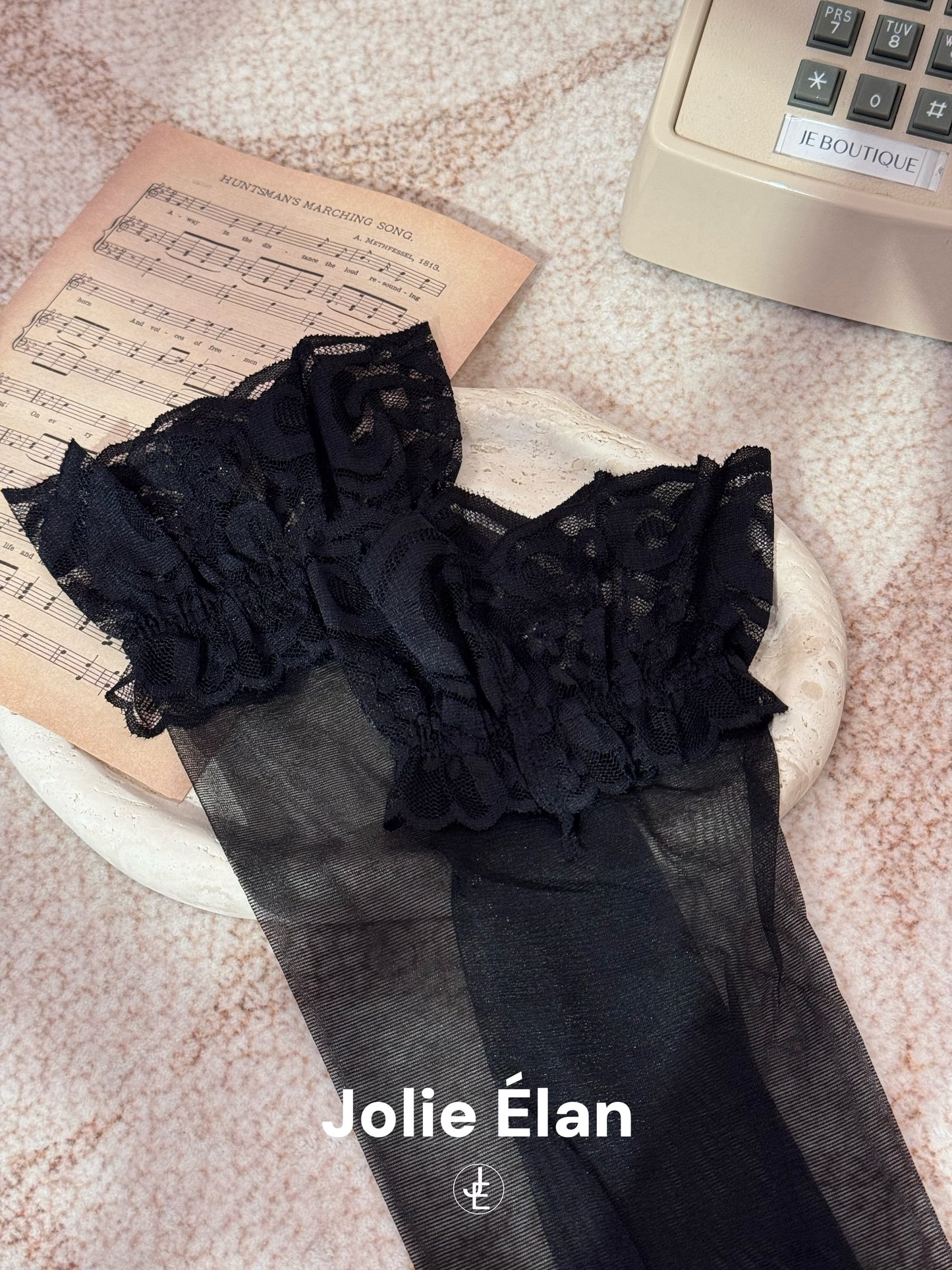 JolieElan Sexy Black Silk Thighs Stockings Over Knee Lace Abstinence Stockings Versatile Color