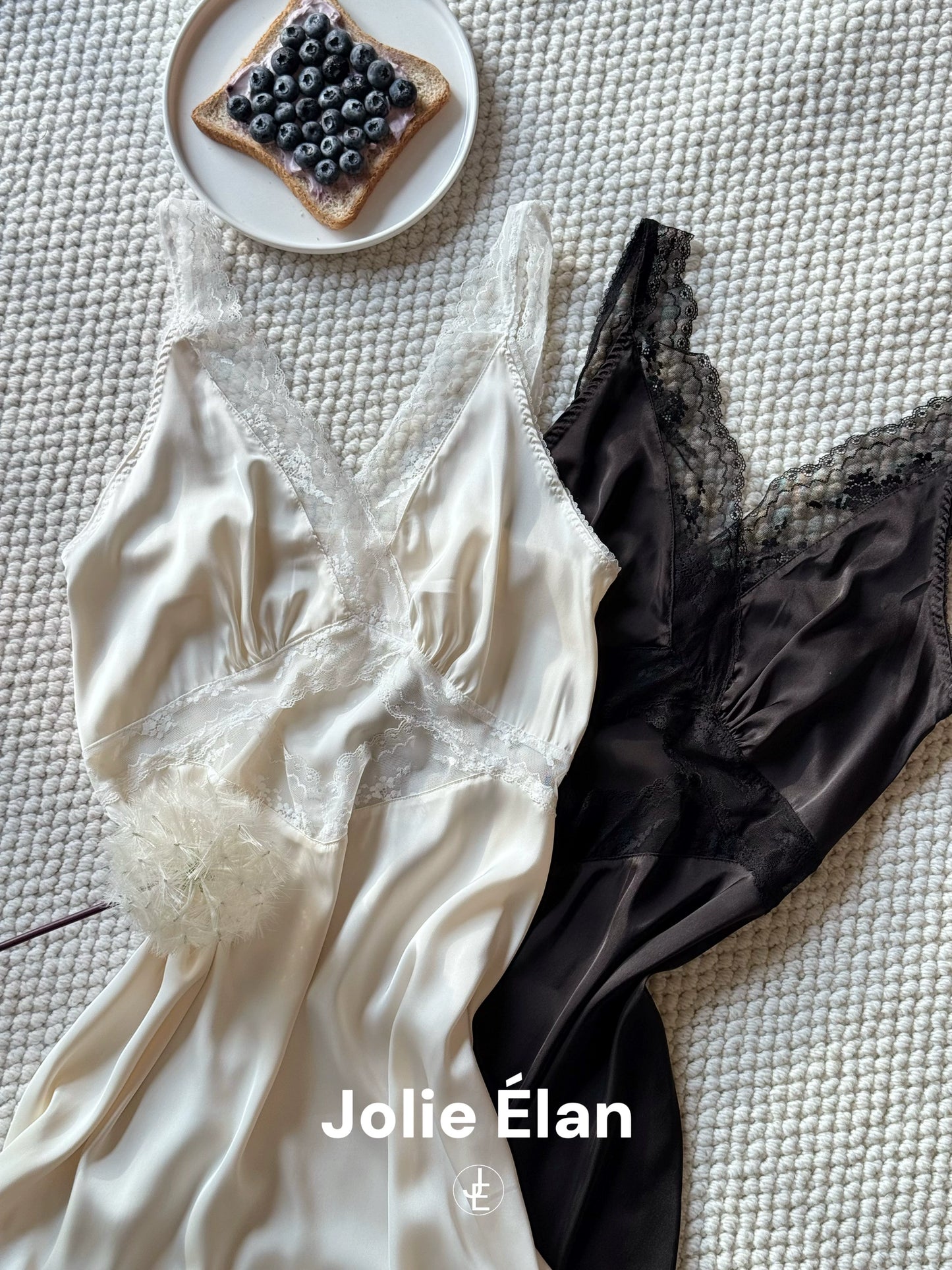 JolieElan · Paris upstart · French lace suspender sexy vacation nightdress old money long dress pajamas