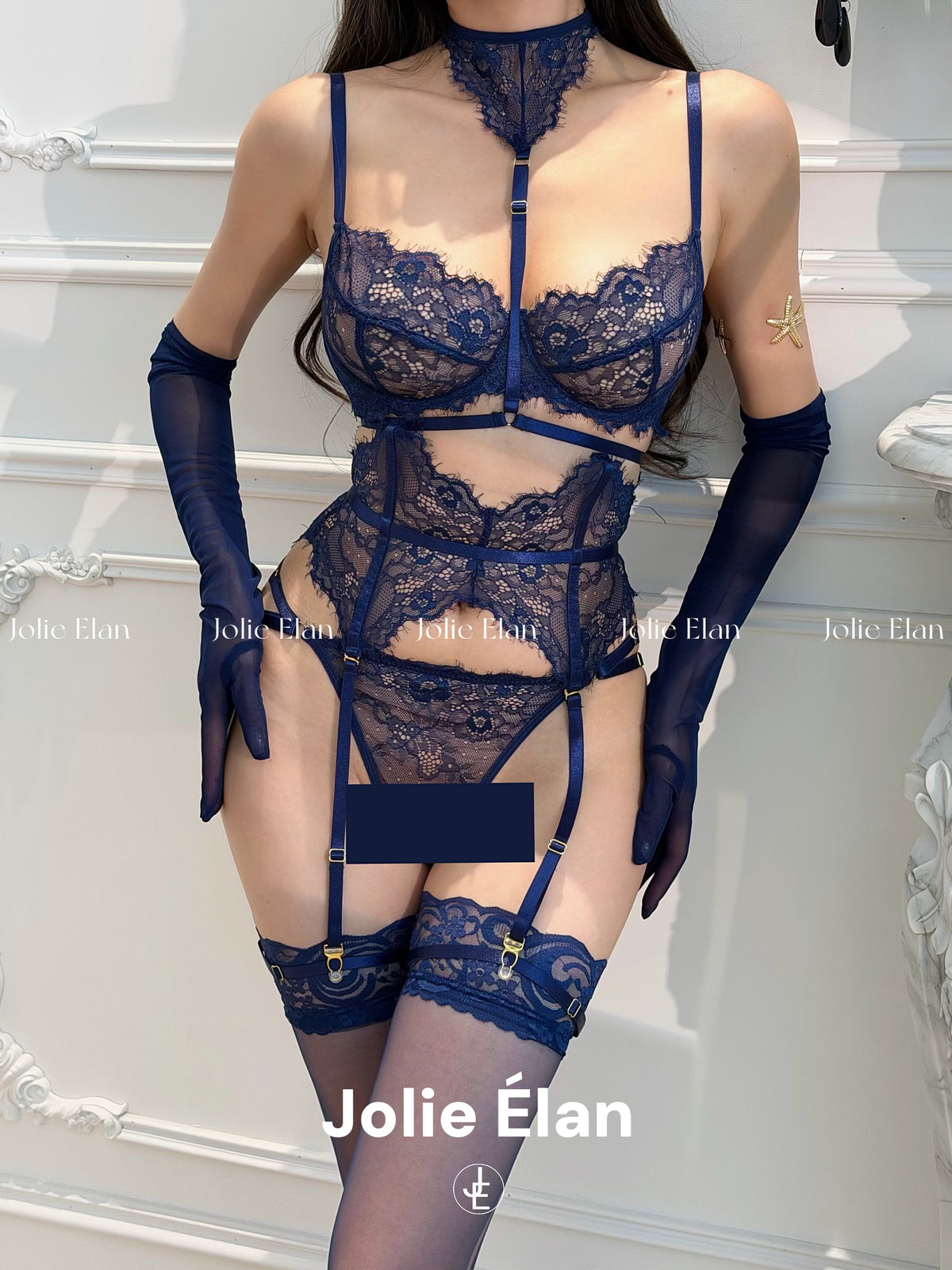 JolieElan · Deep Sea Dream · Sexy Royal Sister Lace Strap Perspective Gathering French Slim Cup Bra