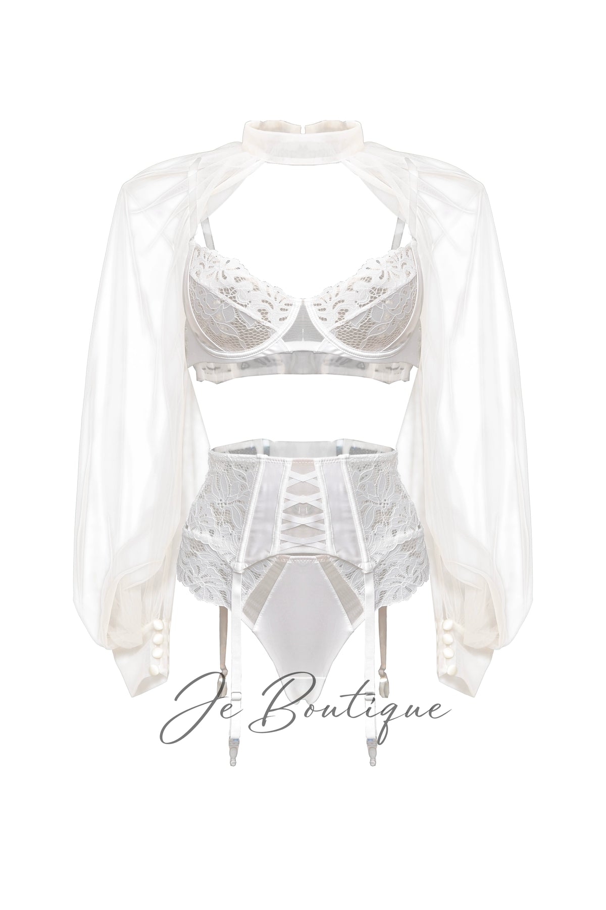 JolieElan · Princess Brumaire · Pure Desire French Elegant Lace Mesh Sexy Underwear Set