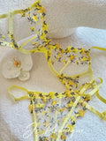 JolieElan Monet Garden French Lace Embroidered Mesh Sexy Perspective Pure Desire Underwear Set