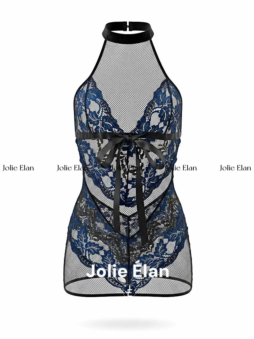 JolieElan · Cool Beauty · Royal Sister Sexy Spice Girl Blue Neck Lace Perspective Premium Underwear Cover