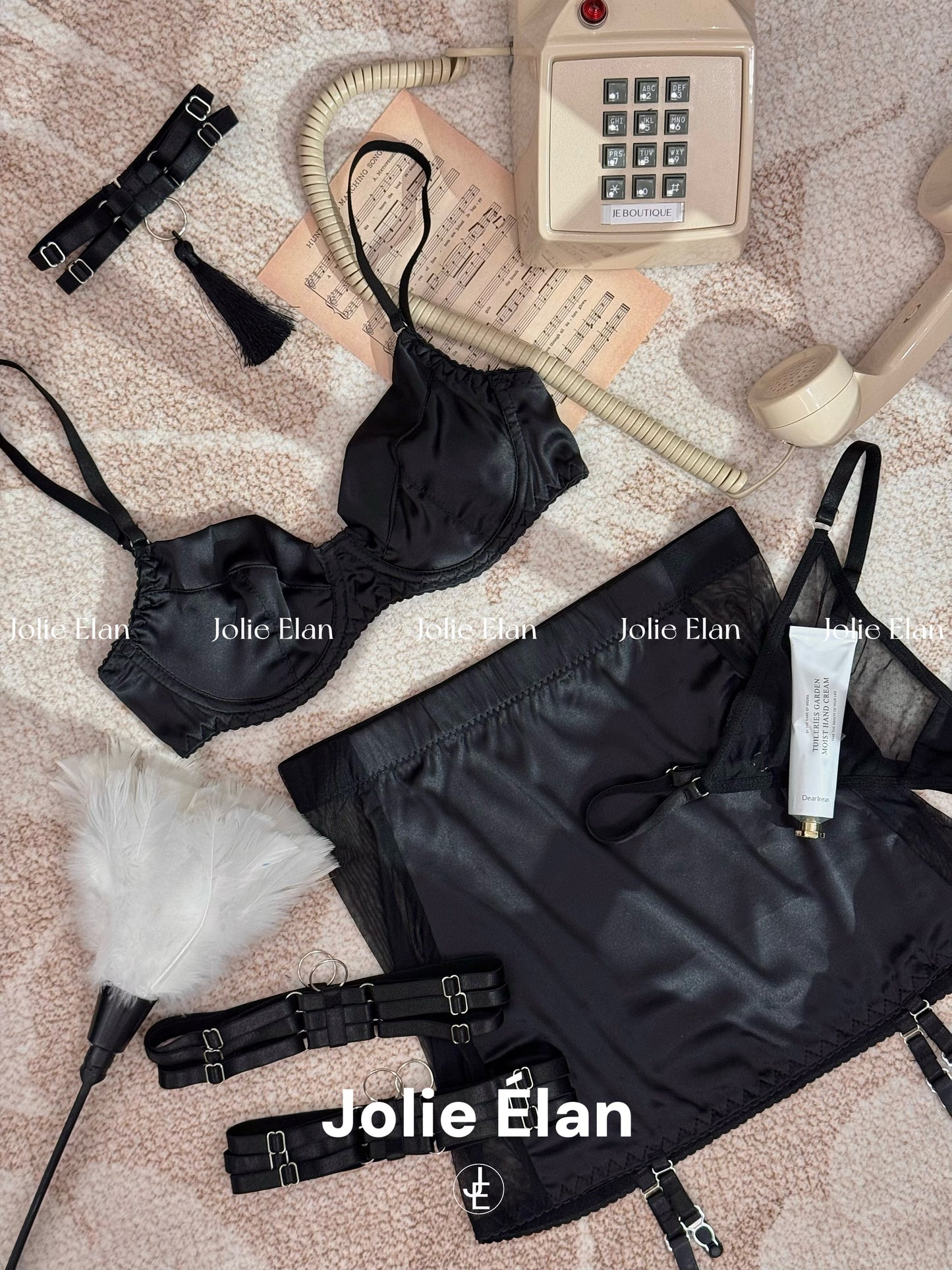 JolieElan · Sopranos daughter · Sexy mesh French tassel hip wrap perspective gathering underwear set